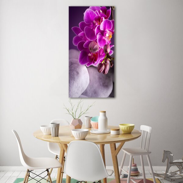 Vertikální Fotoobraz na skle Růžová orchidej osv-95985968