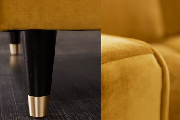 Sedací souprava COZY VELVET II 260 CM tmavě žlutá samet Nábytek | Obývací pokoj | Sedací soupravy a pohovky | Sedací soupravy | Rohové