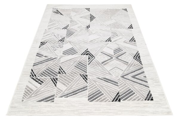 Makro Abra Moderní kusový koberec GRACE 6343A Geometrický krémový světle šedý Rozměr: 120x170 cm