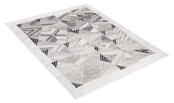 Makro Abra Moderní kusový koberec GRACE 6343A Geometrický krémový světle šedý Rozměr: 120x170 cm