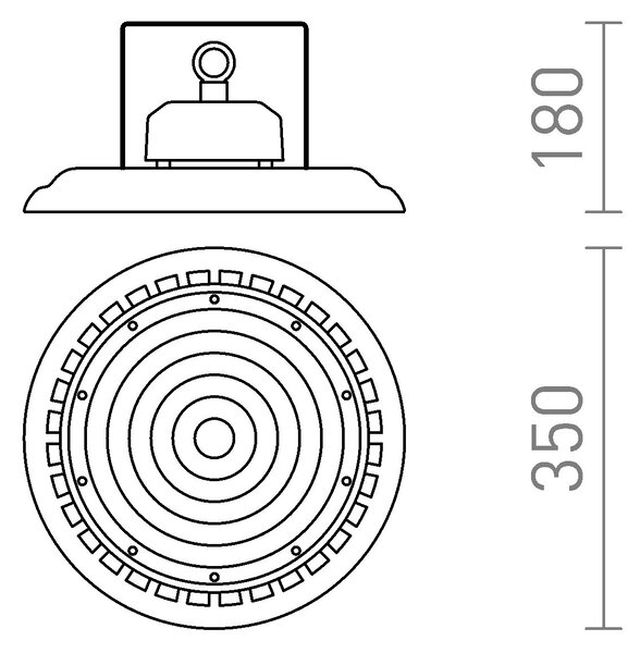 RED G13751 MEGALOS PRO 35 těleso černá 230V LED 200W 90° IP65 4000K - DESIGN RENDL