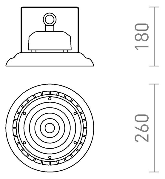 RED G13749 MEGALOS PRO 26 těleso černá 230V LED 100W 90° IP65 4000K - DESIGN RENDL