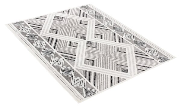 Moderní koberec Grace - geometrické tvary 5 - krémový/šedý