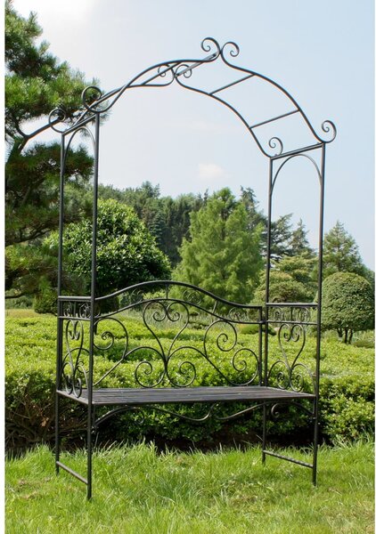 Černá kovová zahradní lavice Colima – Garden Pleasure