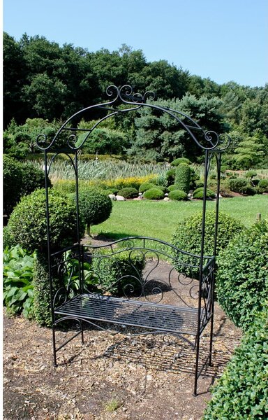 Černá kovová zahradní lavice Colima – Garden Pleasure