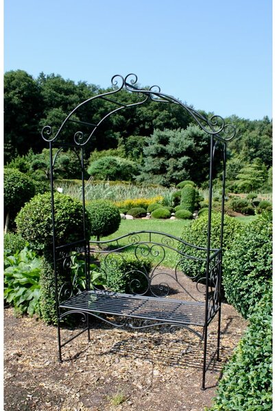 Černá kovová zahradní lavice Colima – Garden Pleasure