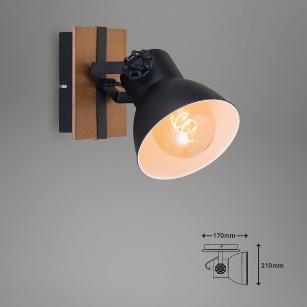 BRILO 2742-015 Bodové svítidlo 21 cm 1x E27 max. 25W černá - BRILO