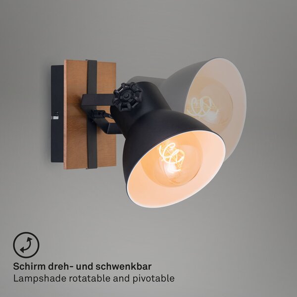 BRILO 2742-015 Bodové svítidlo 21 cm 1x E27 max. 25W černá - BRILO