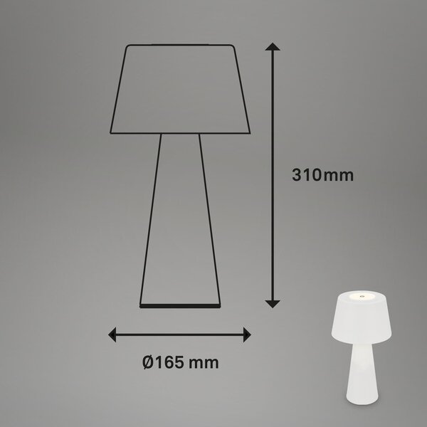 BRILO 7437016 LED nabíjecí stolní lampa pr.16,5 cm 3,5W 400lm bílé - BRILO