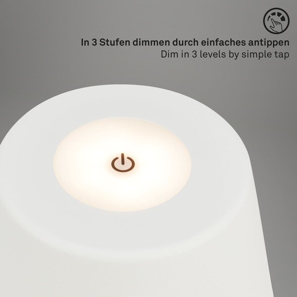 BRILO 7437016 LED nabíjecí stolní lampa pr.16,5 cm 3,5W 400lm bílé - BRILO