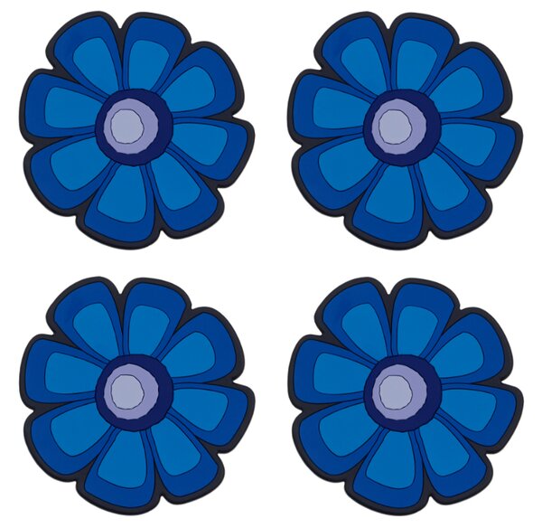 Bellatex Kuchyňská podložka sada 4 ks květ modrý