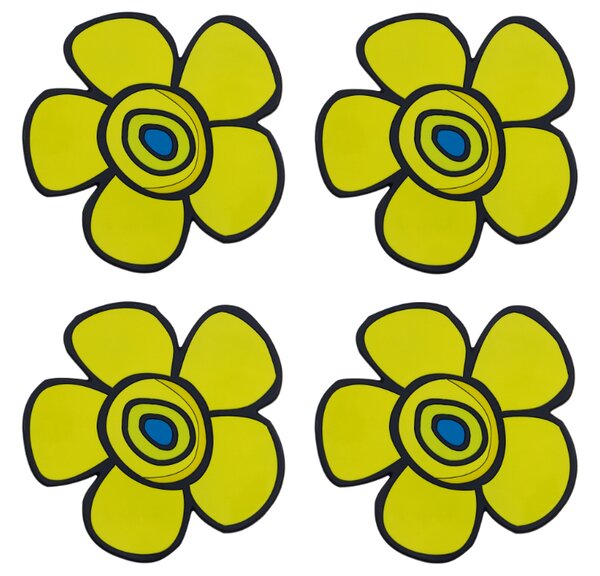 BELLATEX Podtácek sada 4 ks Květina žlutá 10x10 cm - 4ks