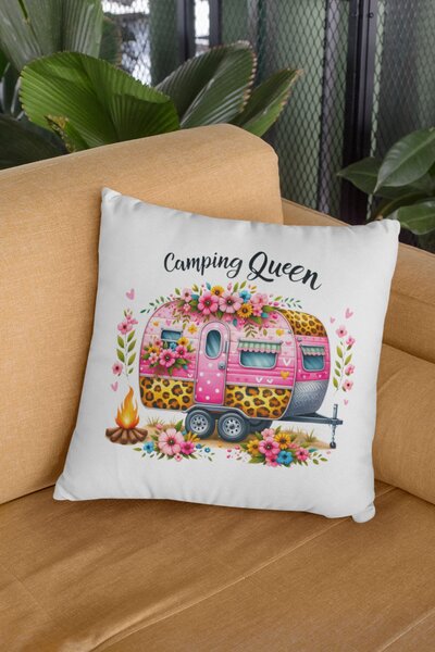 Camping Queen #1 | venkovní dekorativní povlak na polštář s obrázkem