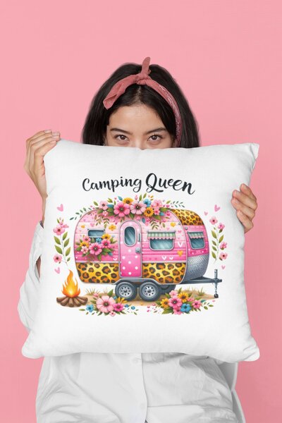 Camping Queen #1 | venkovní dekorativní povlak na polštář s obrázkem
