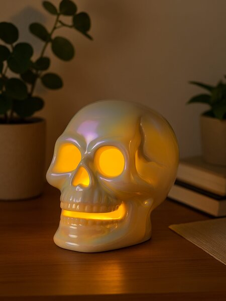 Sinsay - LED stolní lampa ve tvaru lebky - bílá
