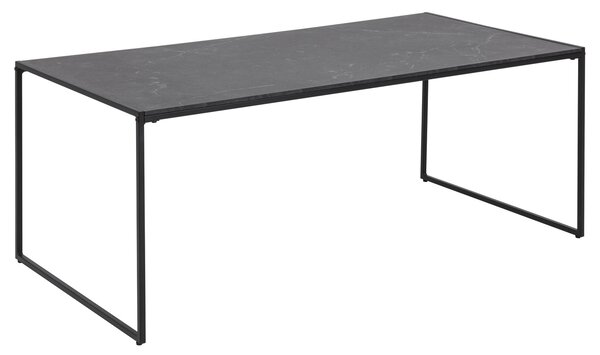Konferenční stolek Obdélníková deska Mramorový vzor Černý BONEY