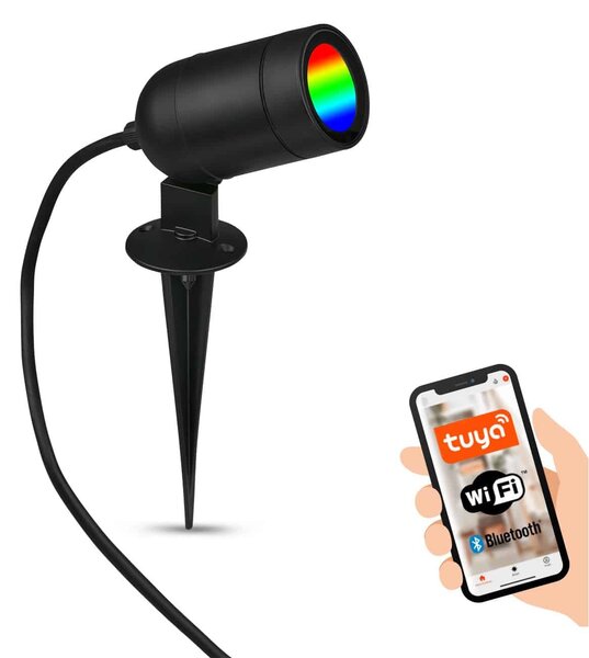 BRILO 3674-015 LED zahradní bodové svítidlo, 12 cm, 4,4 W, 380 lm, černá - BRILO