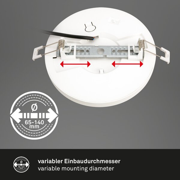 BRILO 7609116 CTS vestavné svítidlo, 17 cm, 12W, 1190lm, bílé - BRILONER