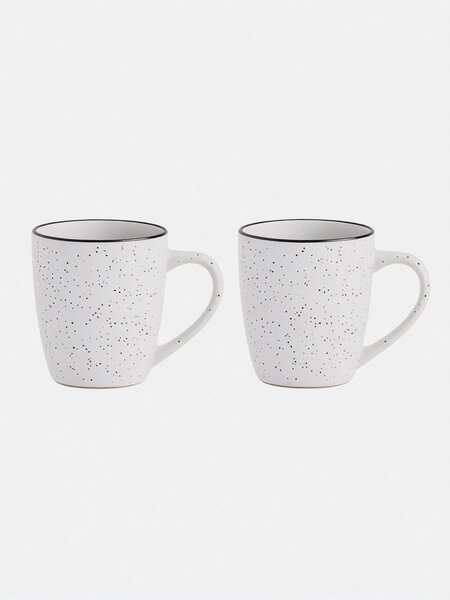 Sinsay - Sada hrnků s jemným skvrnitým vzorem – 2-pack - bílá