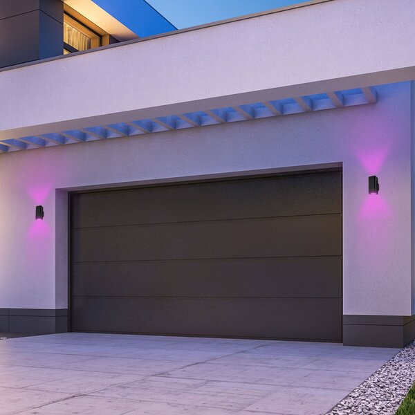 BRILO 3675-025 LED venkovní nástěnné svítidlo. 15,5 cm, 2x LED modul, 8,5 W, 350 lm, černá - BRILO