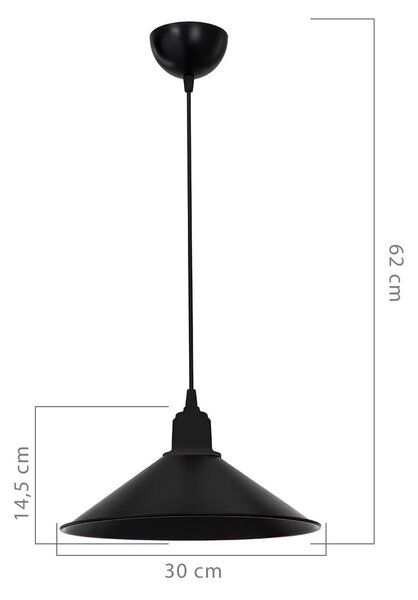 Černé kovové stropní svítidlo ø 30 cm – Squid Lighting