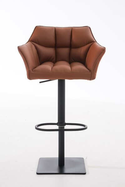 Barová židle Damas B1 - koženka, černý rám - Světle hnědá