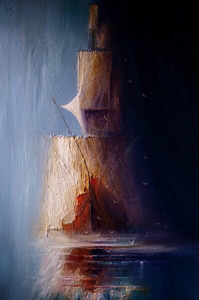 Ručně malovaný obraz od Justyna Kopania - "Chaos", rozměr: 80 x 120 cm