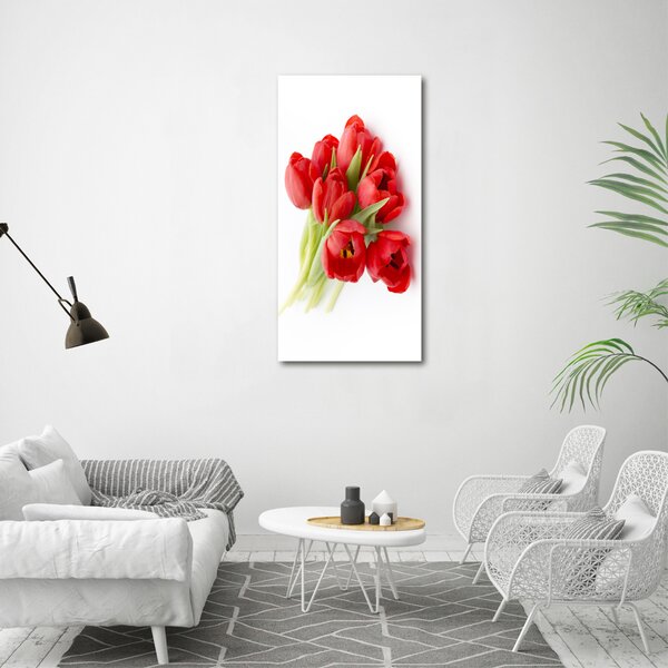 Vertikální Foto obraz na plátně Červené tulipány ocv-99817079