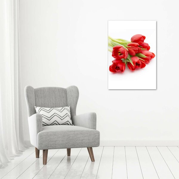 Vertikální Foto obraz na plátně Červené tulipány ocv-99817079