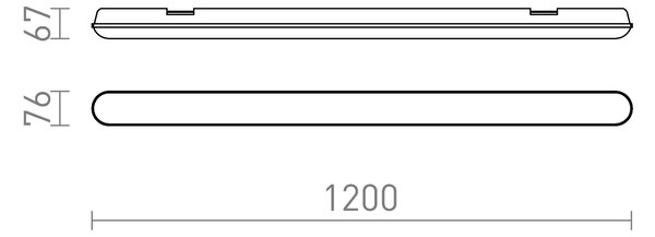 RED G13670 TRIDENT PRO 120 těleso šedá matný akryl 230V LED 40W IP65 4000K - DESIGN RENDL