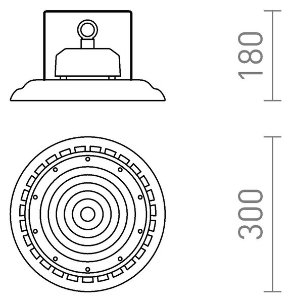 RED G13750 MEGALOS PRO 30 těleso černá 230V LED 150W 90° IP65 4000K - DESIGN RENDL