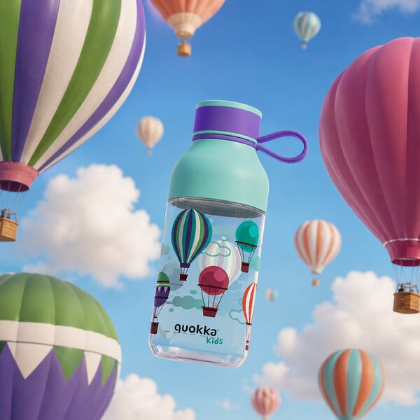 Dětská láhev Ice, 430ml, Quokka, balónky