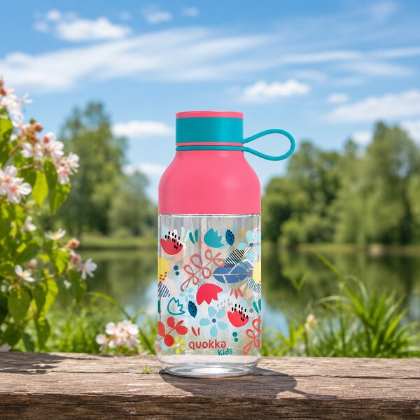 Dětská láhev Ice, 430ml, Quokka, květiny