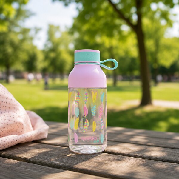 Dětská láhev Ice, 430ml, Quokka, peří