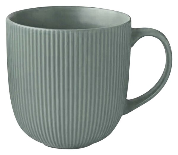 Keramický hrnek 510ml KITCHISIMO žebrovaný zelenošedý