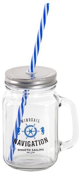 Toro Sklenice s brčkem námořní 450ml