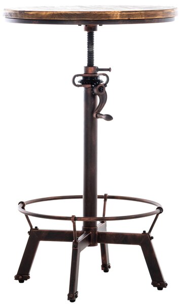 Kovový barový stůl Malita v industriálním stylu - v84-102 x Ø59 cm - Bronzová