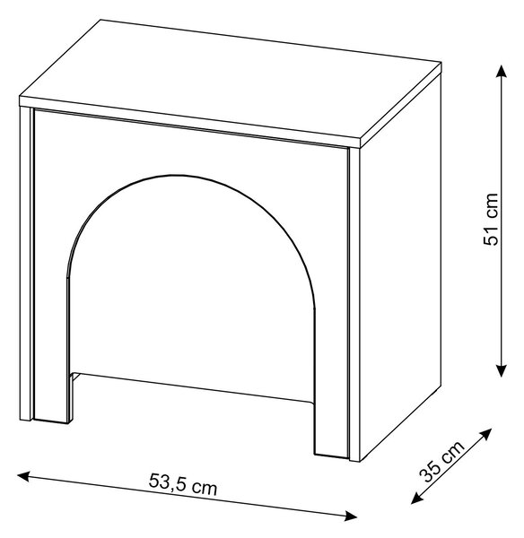 Vivaldi Noční stolek Arco 50 cm bílá