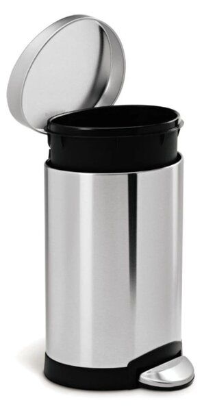 Pedálový odpadkový koš Simplehuman – 6 l, půlkulatý, matná ocel, FPP