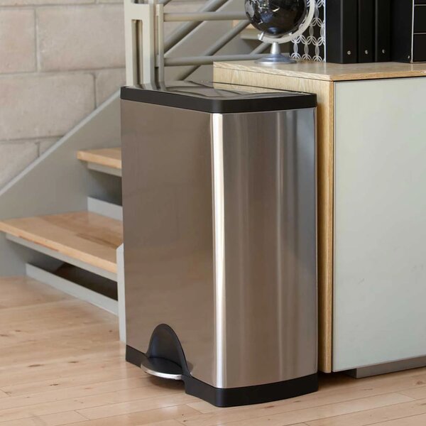 Pedálový odpadkový koš Simplehuman – 50 l, obdélníkový, matná ocel, FPP