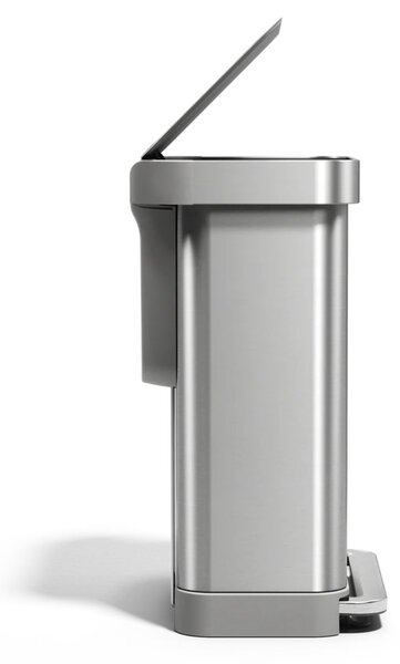 Pedálový odpadkový koš Simplehuman – 55 l, matná ocel, FPP, kapsa na sáčky