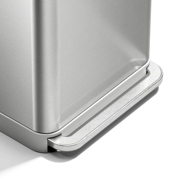 Pedálový odpadkový koš Simplehuman – 55 l, matná ocel, FPP, kapsa na sáčky