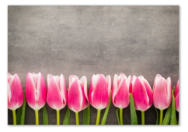 Foto obraz sklo tvrzené Růžové tulipány osh-102142486