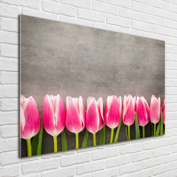 Foto obraz sklo tvrzené Růžové tulipány osh-102142486