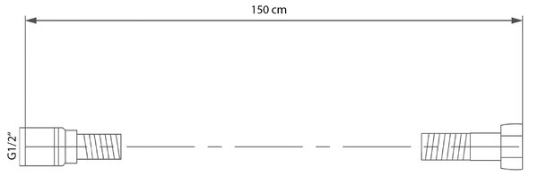 Sapho Sapho, SOFTLEX plastová sprchová hadice, hladká, 150cm, černá, 1208-17