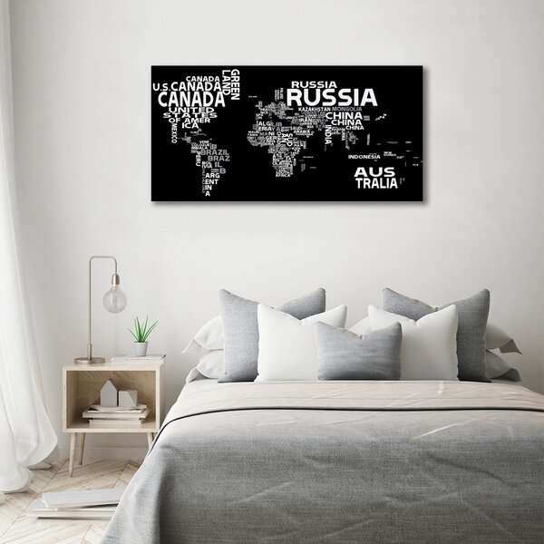 Foto obraz skleněný horizontální Mapa světa nápisy osh-102757176