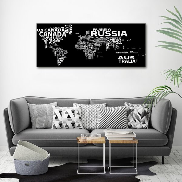 Foto obraz skleněný horizontální Mapa světa nápisy osh-102757176