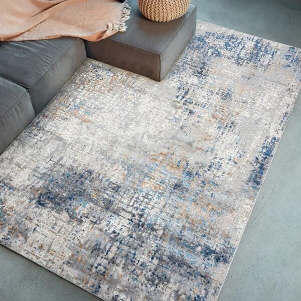 Makro Abra Moderní kusový koberec PORTLAND G512B bílý modrý Rozměr: 140x200 cm