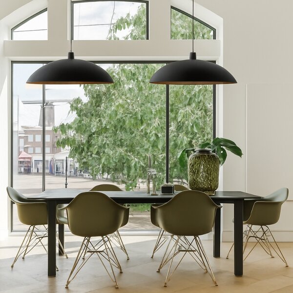 Černé kovové závěsné LED světlo Nova Luce Glim 60 cm