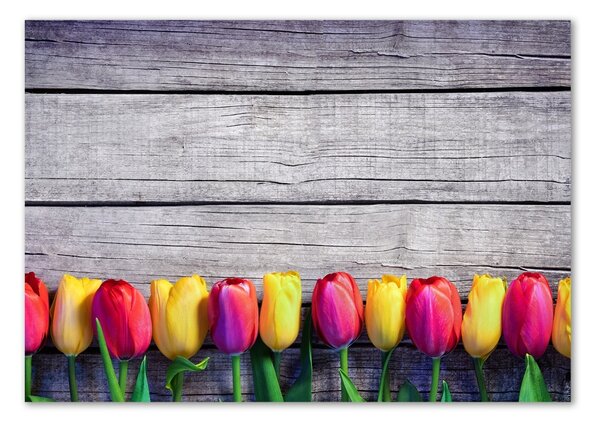 Foto obraz skleněný horizontální Tulipány na stromě osh-103218042